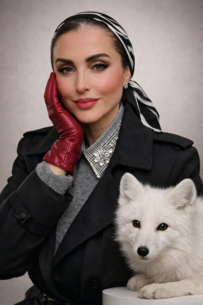 AKSESUARSTOK Kadın Ekose taşlı gömlek yaka