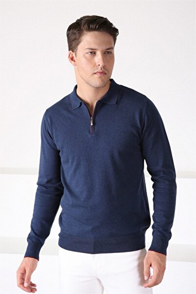 Ferraro Ανδρικό πουλόβερ A.laci Polo με φερμουάρ 100% βαμβάκι