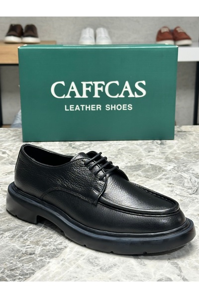 Caffcas Чоловічі повсякденні оксфорди з натуральної шкіри чорного кольору 144...