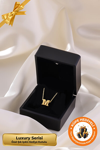 Lucente Jewellery Luxury Serisi Işıklı Hediye Kutulu 925 Ayar Altın Gümüş Kap...