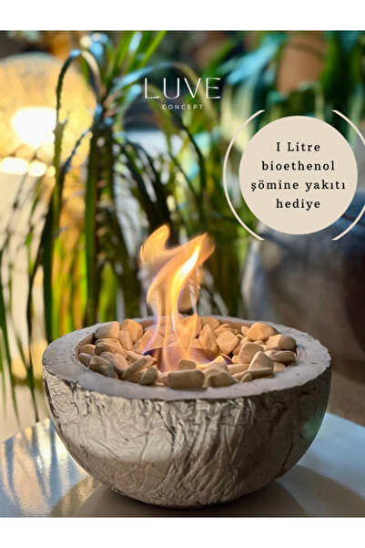 Luveconcept Rustik Masaüstü Şömine – Bioethanol Dekoratif Ateş Çukuru, Kokudan ve Dumandan Uzak Modern Şömine