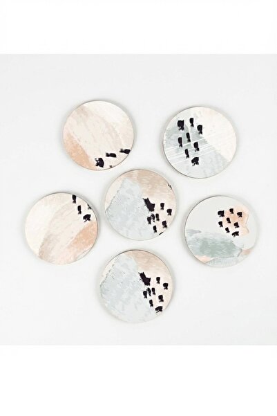 Hediyenikap 6 Pieces Patterned MDF Coasters
