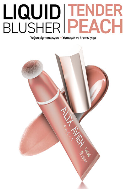Alix Avien Yoğun Pigmentli E Vitaminli Mat Bitişli Kremsi Likit Allık - Liquid Blusher 01 Tender Peach