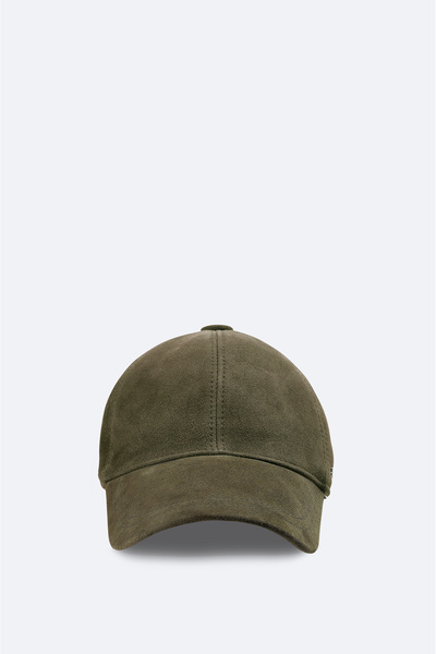 Avva Men's Khaki 100% Suede Leather Sports Cap A42Y9286