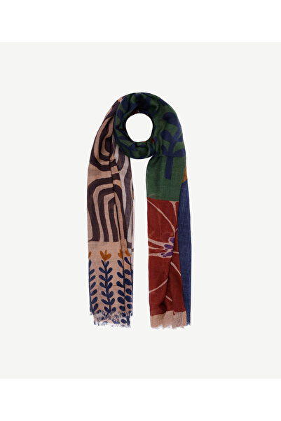 Yargıcı Geometrik Desenli Yün Şal