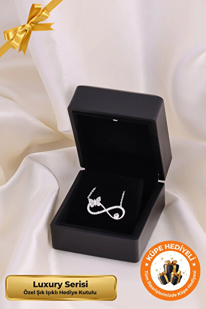 Lucente Jewellery Işıklı Hediye Kutulu Sonsuzluk Aşk 925 Ayar Gümüş Kaplama K...