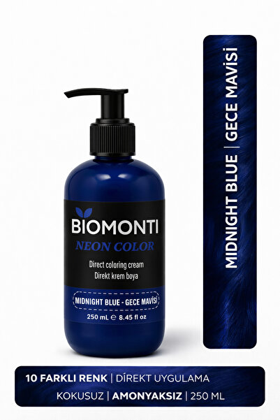 BİOMONTİ Neon Direkt Krem Saç Boyası- Gece Mavisi