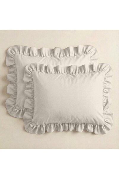 Sabia طقم غطاء وسادة مكشكش 100% قطن 62 خيط (155 TC) مقاس 50×60 سم