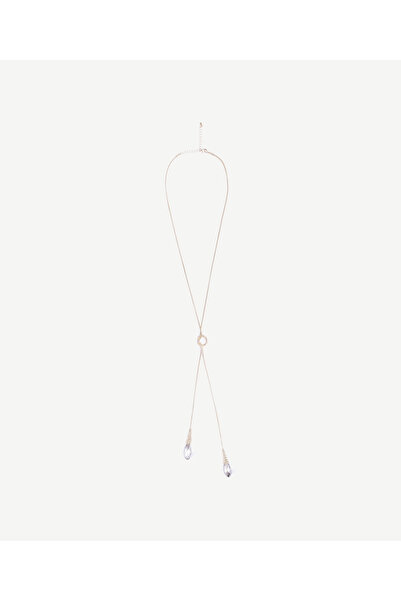 Yargıcı قلادة طويلة بتفاصيل حجر الزجاج