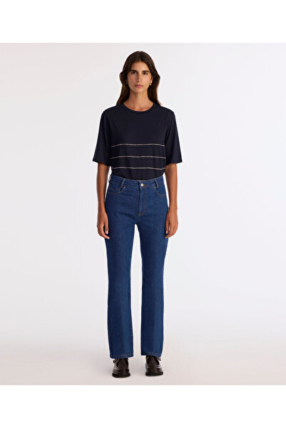 Yargıcı بنطلون متوهج عالي الخصر