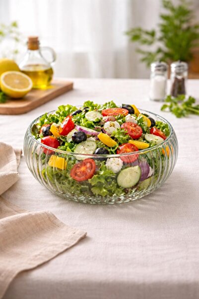 Noah Exclusive 26 CM BÜYÜK BOY KONSPET EL İMALATI CAM SALATA KASESİ