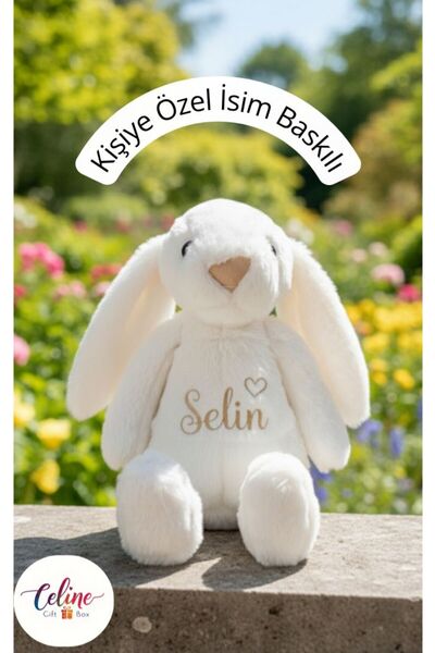 celinegiftbox İsme Özel Uyku Arkadaşı Peluş Tavşan Kişiselleştirilebilir Well...