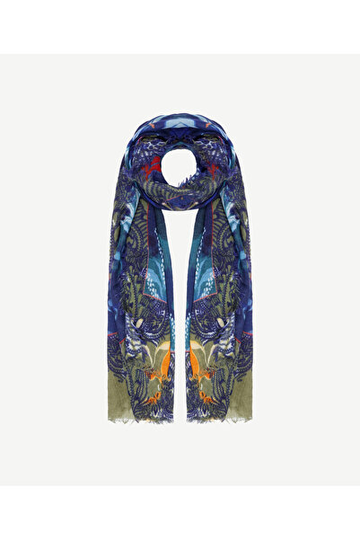 Yargıcı Çiçek Desenli Yün Şal