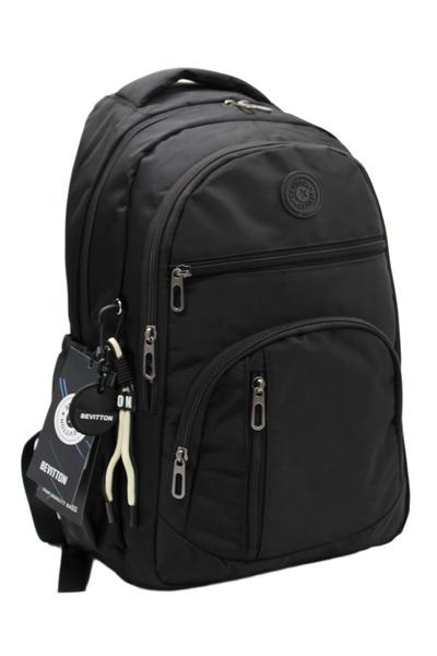 Bevitton Rucsac de zi cu zi unisex, negru, rezistent la apă - 1700