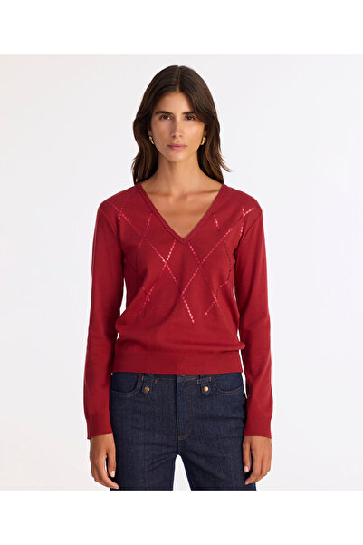 Yargıcı Regular V-Neck Long Sleeve Sweater