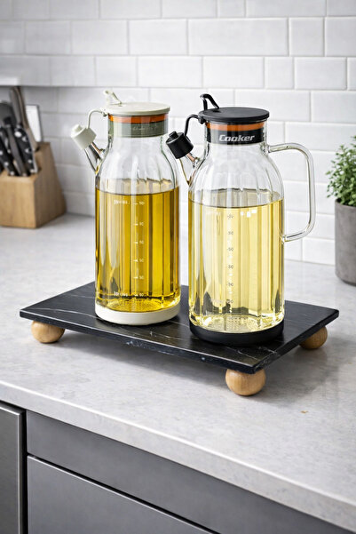 AuraStile Mermer Desenli Cam Yağlık Ayaklı Sunumluk,Yağdanlık,Sabunluk,Dekorl...