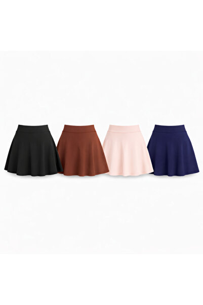 Softandbasic 4-Piece Sports Shorts Skirt with Inner Leggings and Pocket Detail