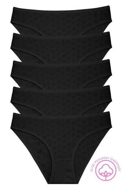 Newlilla 1501 هارت 100% قطن 5 قطع سراويل بيكيني نسائية 1501-v2