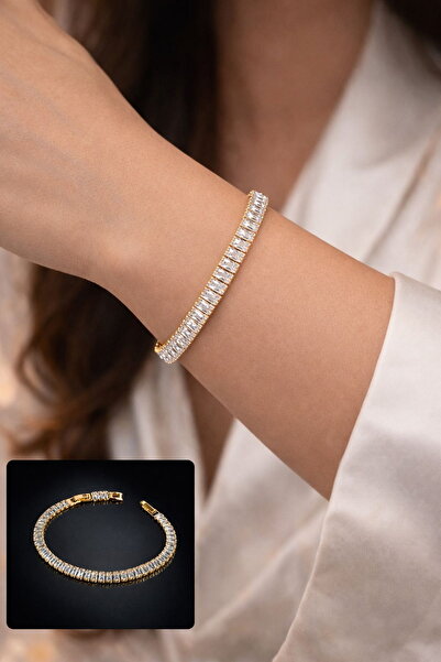 DEMOKAN Kadın Çelik Bileklik Lüks Su Yolu Kararmaz Baget Bileklik