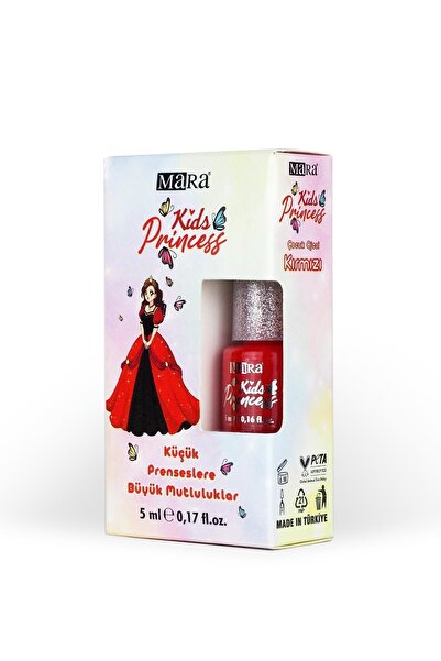 Mara Kids Princess Çocuk Oje 5 Ml Kirmizi - Su Bazli*48