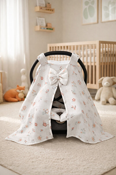 Yada Baby Müslin Tek Kat Minderli Puset Örtüsü Seti-sertifikalı Organik Pamuk...