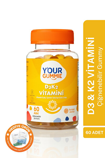 Y'our Gummie فيتامين D3 وفيتامين K2 حلوى فيتامين قابلة للمضغ 60 قطعة