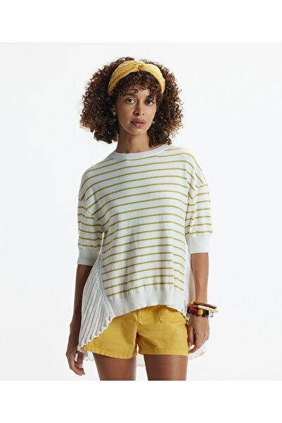 Yargıcı Pleat Paneled Short Sleeve Knitwear