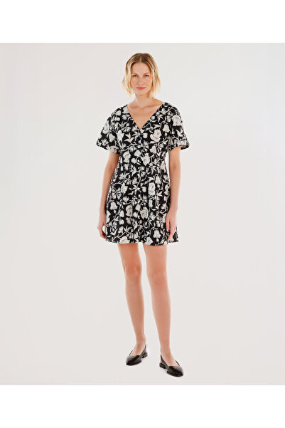 Yargıcı Short Sleeve Mini Dress with Pens