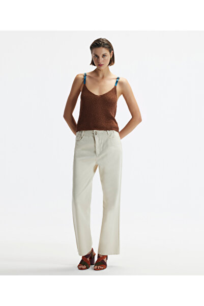 Yargıcı Cropped Fit Non-Denim Pants with Belt Detail