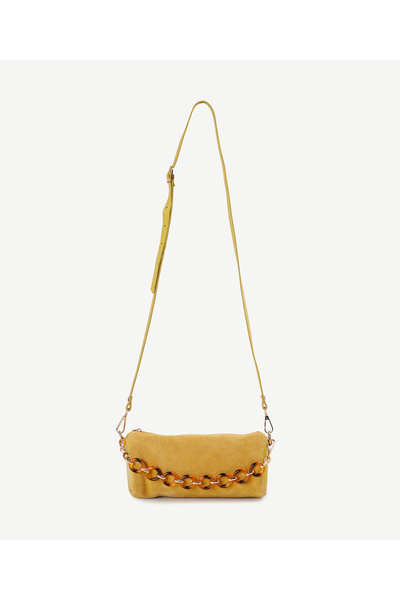 Yargıcı Zincir Detaylı Deri Silindir Çanta