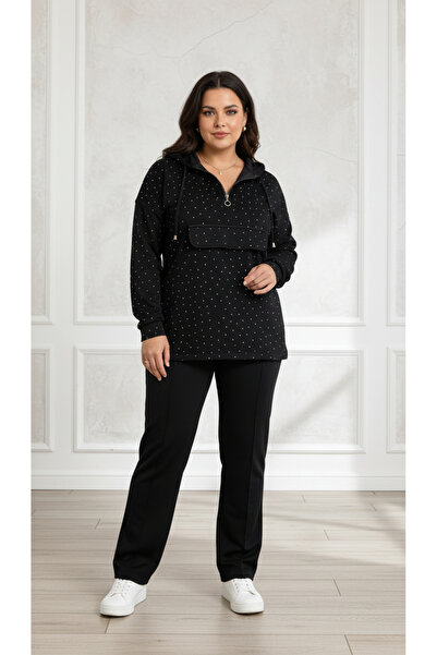 Curly Black Modal Fabric Stone Set