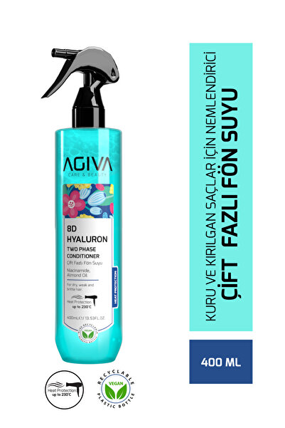 Agiva 8d Hyaluron Kuru ve Kırılgan Saçlar İçin Nemlendirici Çift Fazlı Fön Suyu