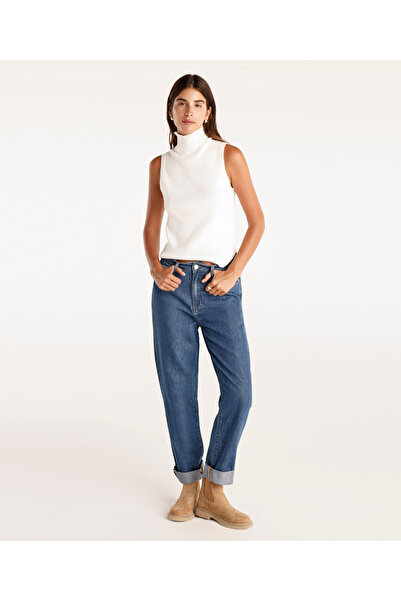 Yargıcı Paça Katlamalı Yüksek Belli Düz Paça Pantolon