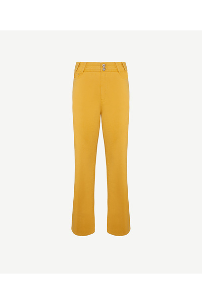 Yargıcı Cropped Fit Non-Denim Pants with Belt Detail