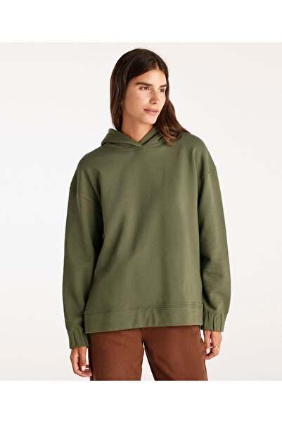 Yargıcı Yırtmaç Ve Kol Ucu Lastik Detaylı Kapşonlu Sweatshirt