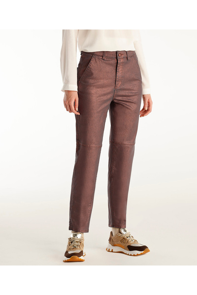 Yargıcı Kesik Detaylı Yüksek Bel Düz Kesim Pantolon