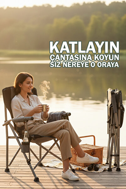 EFSANE KAMP - Profesyonel Fold&Go Katlanır Kamp Sandalyesi – Gri