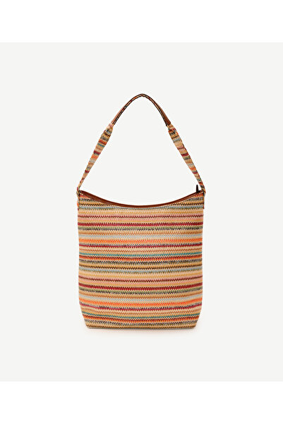 Yargıcı Çizgi Desenli Omuz Çanta