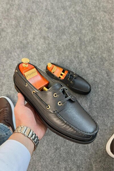 Greyybull Shoes pantofi pentru bărbați din piele de vară neagră