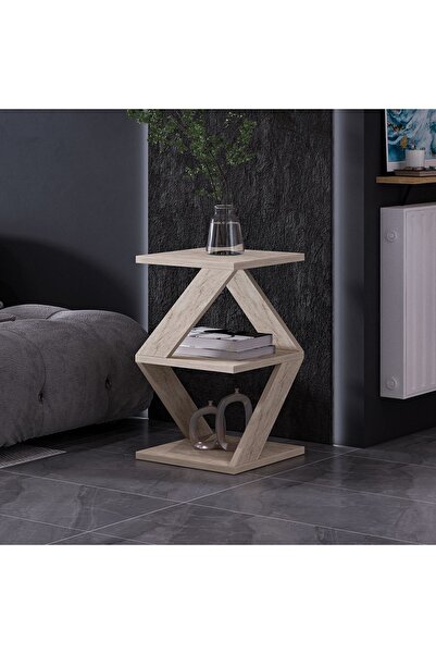 İNARCH DİZAYN Albeni Z Tasarım 3 Katlı Minimalist Yan Sehpa - Modern Sehpa, T...