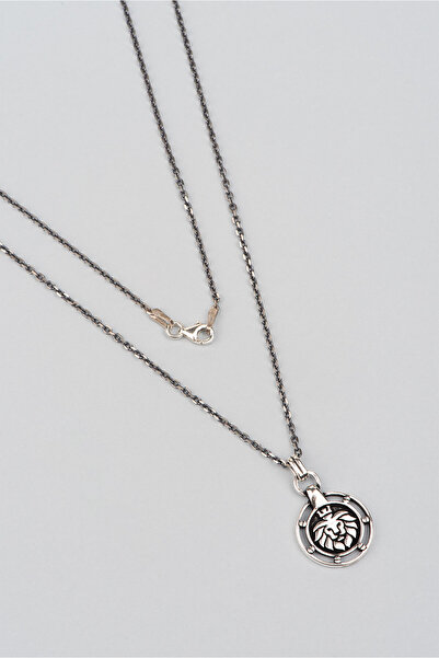 So CHIC... Aslan Figürlü 60 Cm Gümüş Erkek Kolye