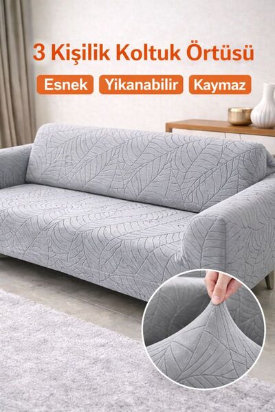 BTF HOME Jakarli 3kişilik Koltuk Örtüsü , Çekyat Kanepe Kılıfı (ÜRÜN İÇERİĞİ 1ADET) koltuk kılıfı