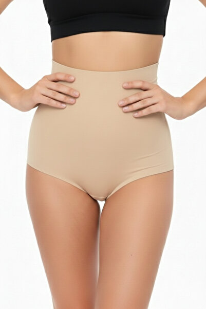 MİSTİRİK Private Model Iz Yapmayan Lazer Kesim Şekillendirici Yüksek Bel Slip Korse Ten Renk