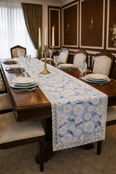 Rona Home Runner decorativ cu margine brodată, cu cusătură specială, lavabil și ștergabil.