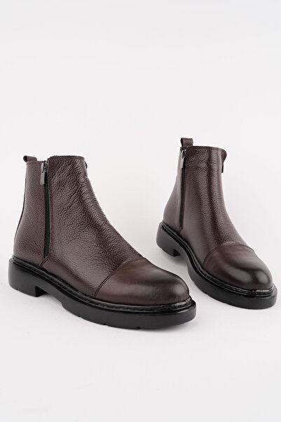 MUGGO Drako Genuine Leather Double Zipper Men's Winter Chelsea Boots