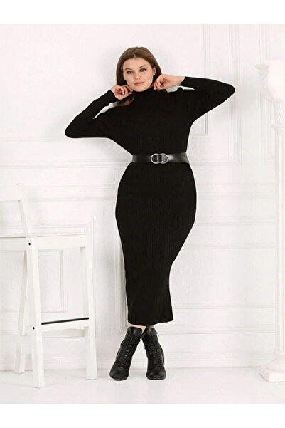 buğlem collection Balıkçı Yaka Maxi Boy (135cm) Lyc Kaşkorse Kalem Elbise Tesettüre Uygundur Kemersiz