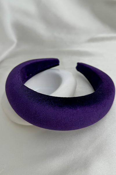 Modex تاج مخملي مسطح باللون الأرجواني