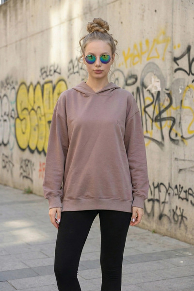 PASTELASTORE Bumbac cu glugă 2 fire Spring O supradimensionat Hanorac