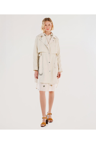 Yargıcı Double Breasted Long Top Coat with Windbreaker