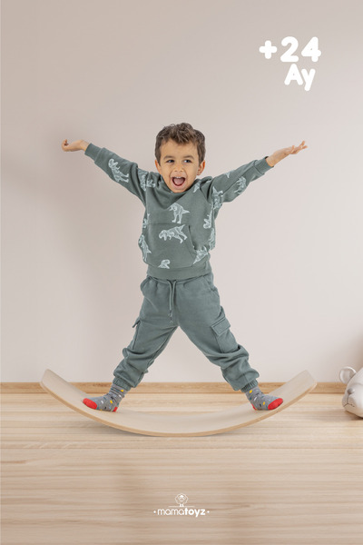 MAMATOYZ Yay Ahşap Denge Tahtası - Wooden Balance Board C Yay